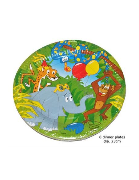 Assiettes en carton jungle