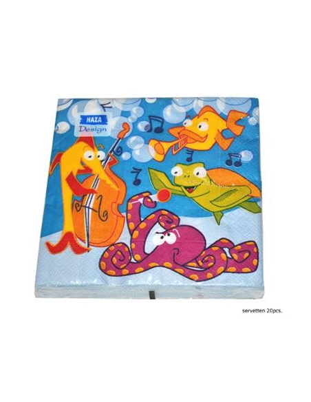 Serviettes en papier Animaux de la Mer pour anniversaire