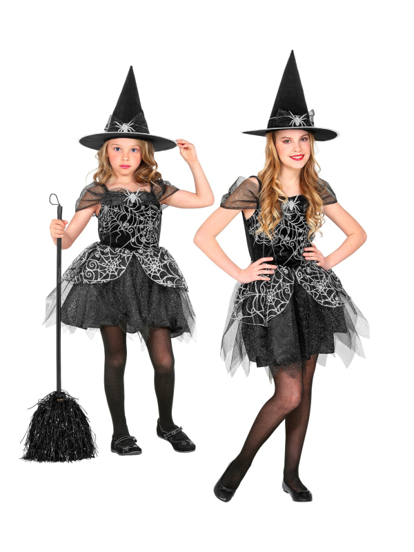Déguisement sorcière fille fluo (robe, chapeau)