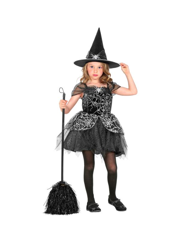 Déguisement sorcière fille fluo (robe, chapeau)