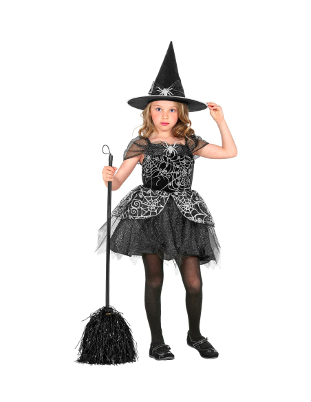 Déguisement sorcière fille fluo (robe, chapeau)