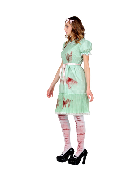 Déguisement poupée tueuse vert(robe, ceinture, chaussettes)