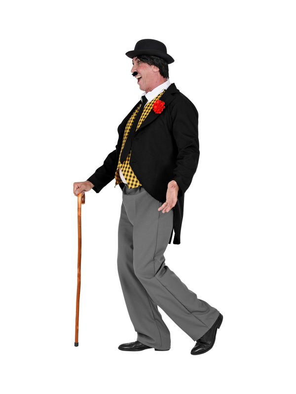 Déguisement Charlot (redingote, fausse chemise et gilet, pantalon, cravate)