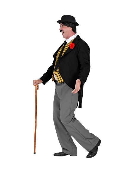 Déguisement Charlot (redingote, fausse chemise et gilet, pantalon, cravate)