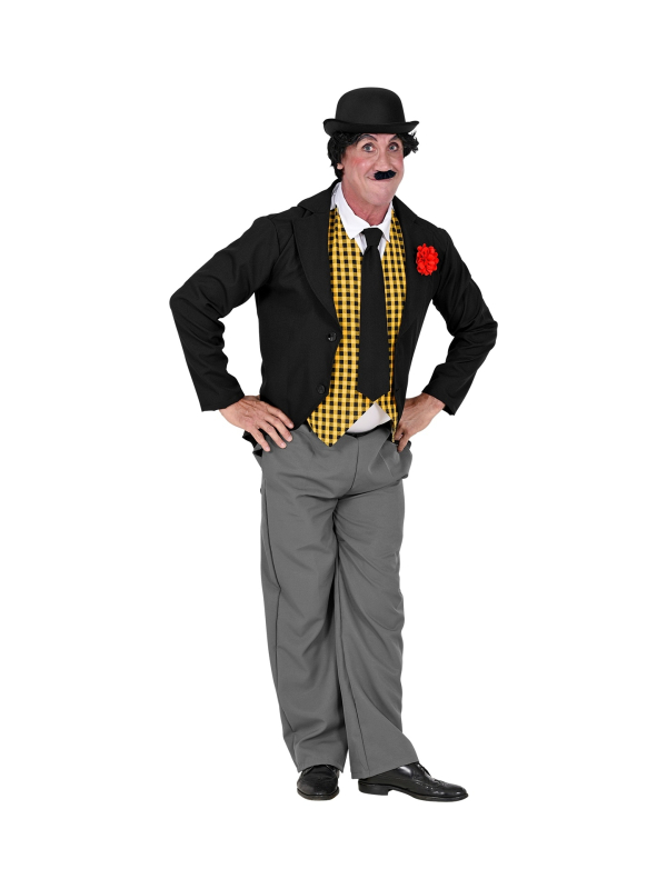 Déguisement Charlot (redingote, fausse chemise et gilet, pantalon, cravate)