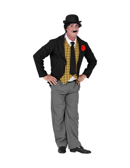 Déguisement Charlot (redingote, fausse chemise et gilet, pantalon, cravate)