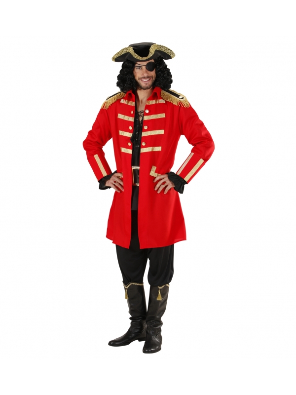 Déguisement Capitaine Pirate rouge - homme (Veste et tricorne)