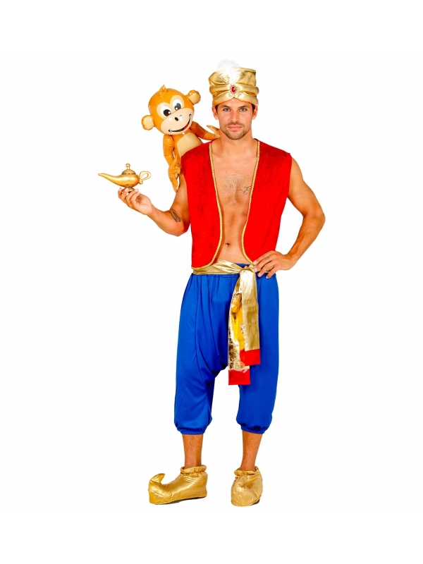 Déguisement Aladin du S au XXL (gilet, pantalon, turban et ceinture)