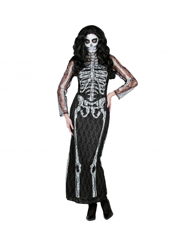 Robe longue Squelette en dentelle - Femme
