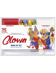 Maquillage Clown (4 crayons, 2 fards et 1 applicateur)