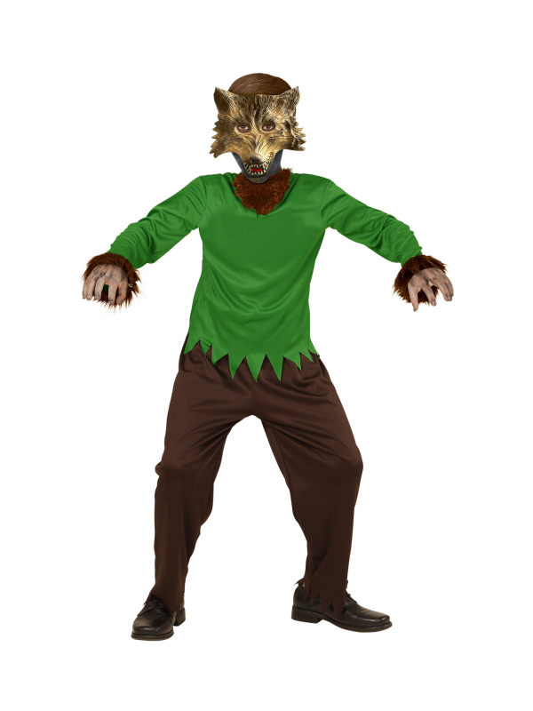 Déguisement loup-garou pas cher (manteau, pantalon, masque)