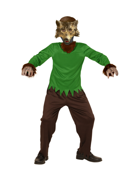 Déguisement loup-garou pas cher (manteau, pantalon, masque)