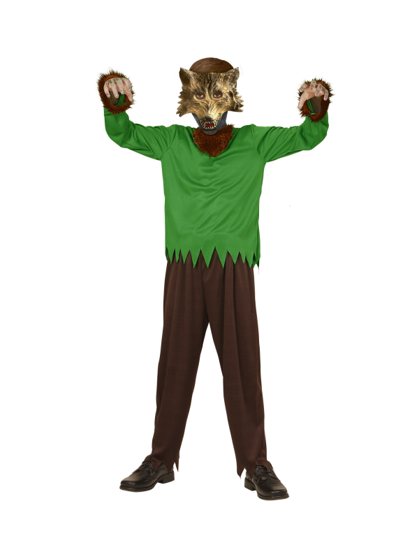 Déguisement loup-garou pas cher (manteau, pantalon, masque)