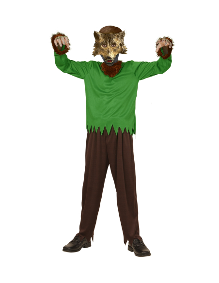 Déguisement loup-garou pas cher (manteau, pantalon, masque)