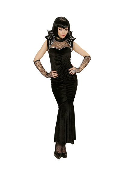 Déguisement Femme Araignée noir (robe, mitaines)
