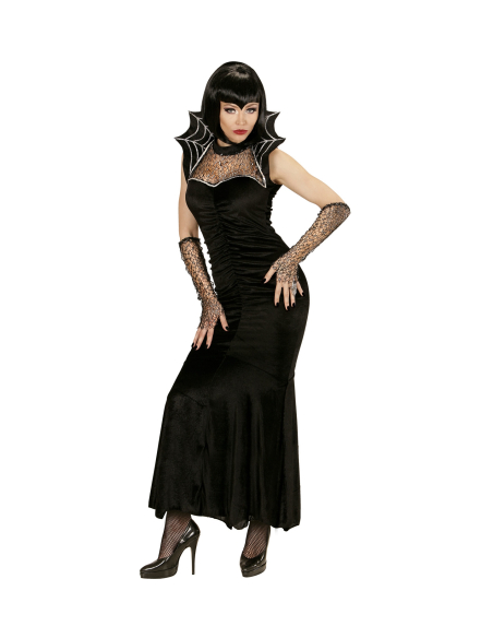 Déguisement Femme Araignée noir (robe, mitaines)