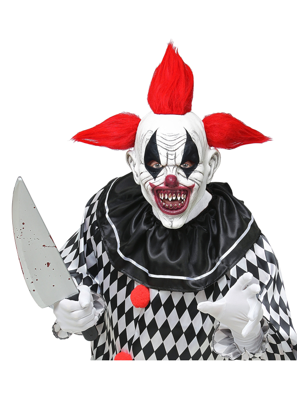 Masque intégral latex de clown tueur  avec cheveux - adulte Widmann - 2 - Déguiz Fêtes - Votre partenaire pour tous les événemen