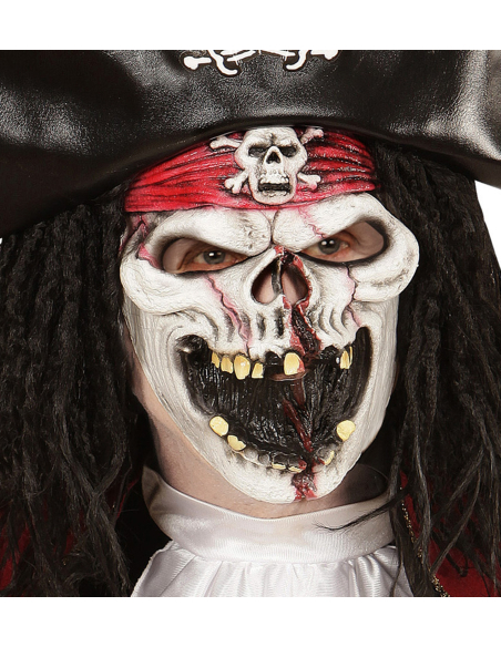 Masque Pirate zombie en latex pour enfant