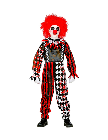 Déguisement Clown de l'horreur enfant (combinaison & col)