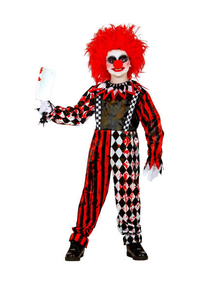 Déguisement Clown de l'horreur enfant (combinaison & col)