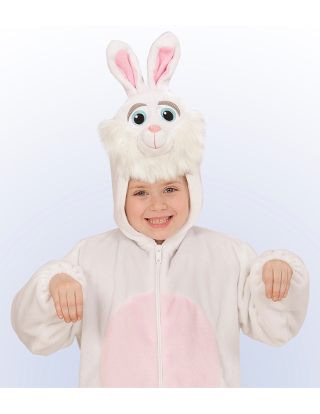 Veste peluche à capuche avec tête de lapin