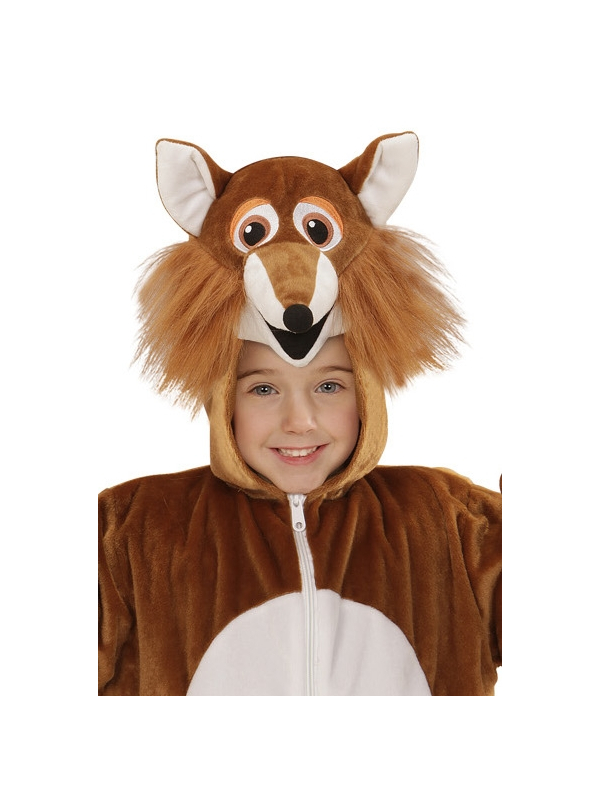 Veste peluche à capuche avec tête de renard