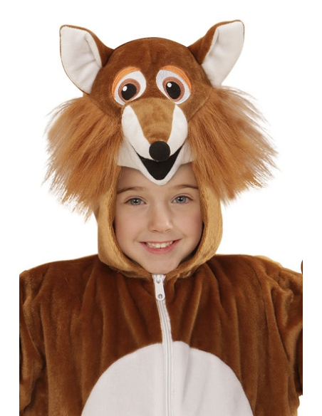 Veste peluche à capuche avec tête de renard
