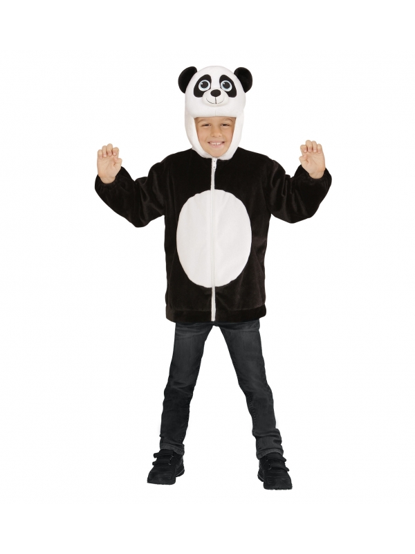 Veste peluche à capuche avec tête de panda