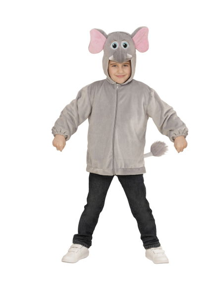 Veste peluche à capuche avec tête d'éléphant