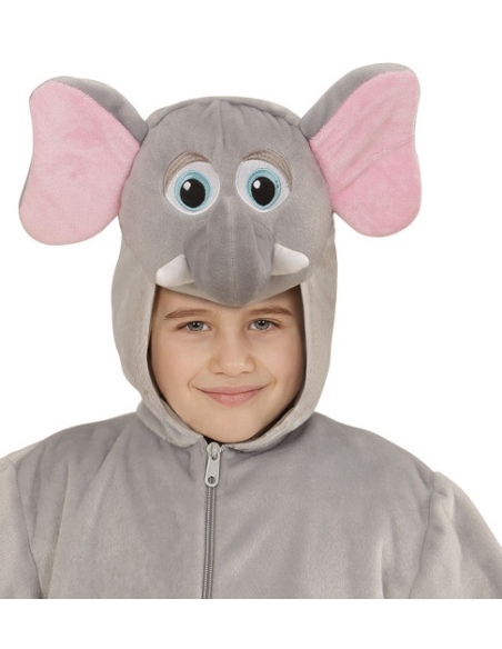 Veste peluche à capuche avec tête d'éléphant