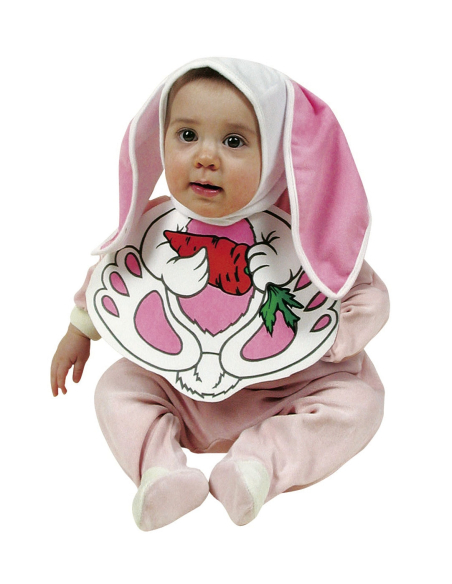 Kit lapin bébé (bonnet & bavoir)