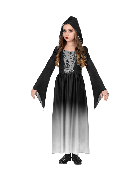 Robe Gothique fille rouge ou noir avec capuche