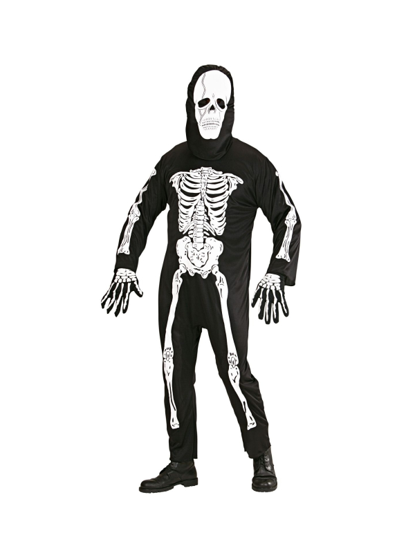 Déguisement squelette homme avec capuche et masque