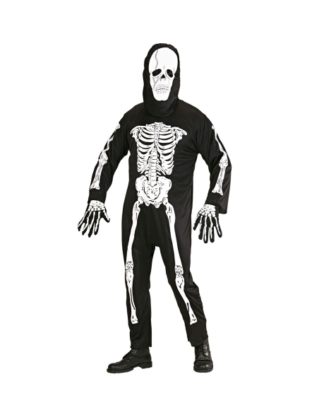 Déguisement squelette homme avec capuche et masque