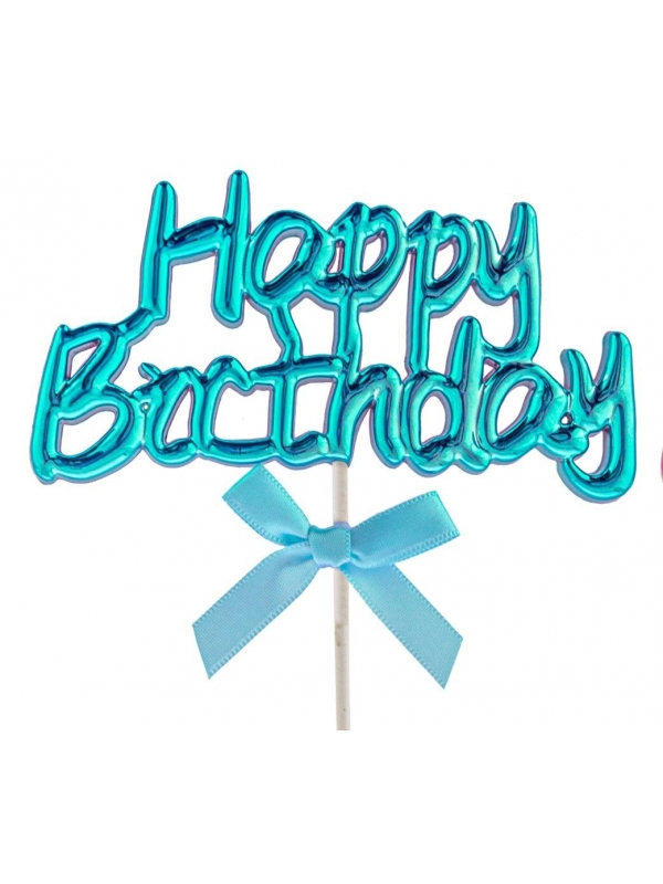 Toppers à gâteaux Happy Birthday - 4 couleurs aux choix  - 1 - Déguiz Fêtes - Votre partenaire pour tous les événements