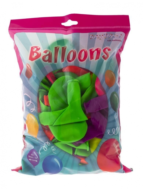 Ballons baudruches fluos - lot de 100 - 30 cm  - 1 - Déguiz Fêtes - Votre partenaire pour tous les événements