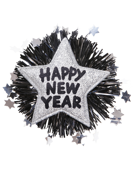 Broche Happy New Year 2 couleurs au choix (doré ou argenté)