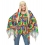 Poncho Hippie psychédélique femme avec bandeau plumes
