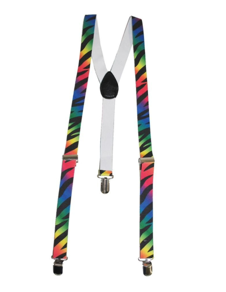 Bretelles fluo motif zèbre