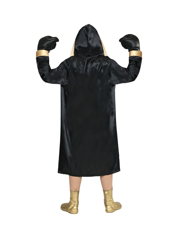 Déguisement Champion du monde de boxe Enfant (peignoir à capuche, short, ceinture, gants de boxe)