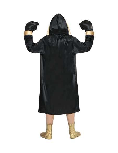 Déguisement Champion du monde de boxe Enfant (peignoir à capuche, short, ceinture, gants de boxe)