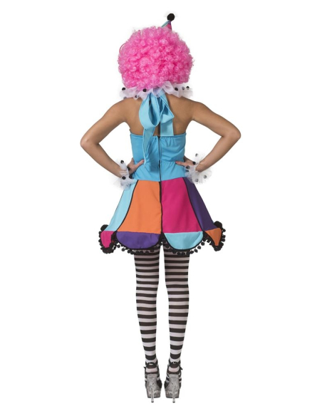 Déguisement Clown femme (robe, chapeau, collerette et poignets)