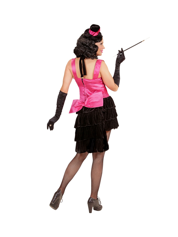 Déguisement Cabret femme noir et rose (robe et chapeau)