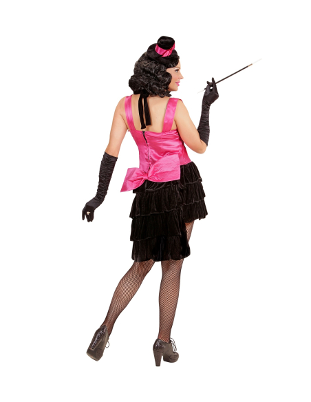 Déguisement Cabret femme noir et rose (robe et chapeau)