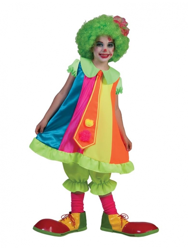 Déguisement Clown fille Silly Billy (robe avec cerceau, cravate et pantalon)