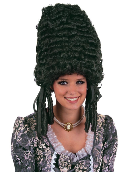 Perruque Pompadour deluxe femme (rose, blanc, noir ou roux)