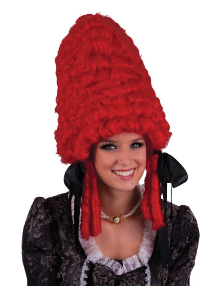 Perruque Pompadour deluxe femme (rose, blanc, noir ou roux)