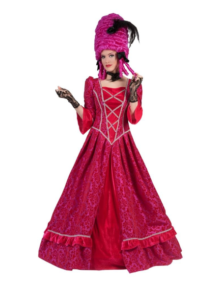 Déguisement Baroque homme fushia (veste, gilet attaché et jabot)