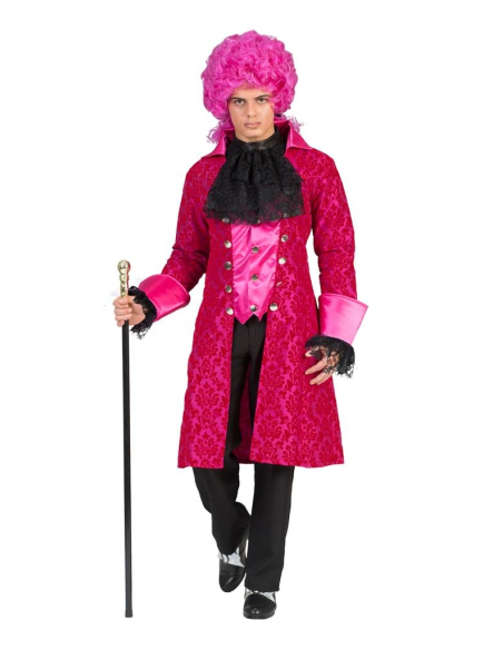 Déguisement Baroque homme fushia (veste et jabot)