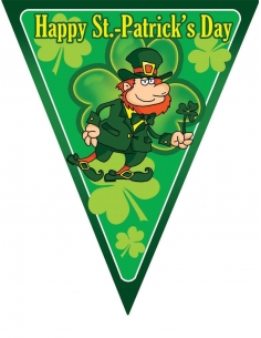 Guirlande Saint-Patrick verte de 5 m avec 10 drapeaux